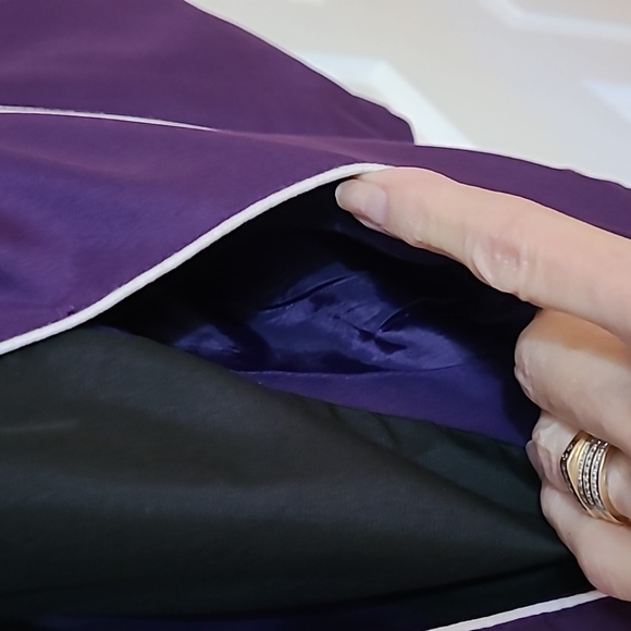 BCG lined jacket, coat, hood, purple, black and white, elastic cuffs, med - Picture 5 of 9